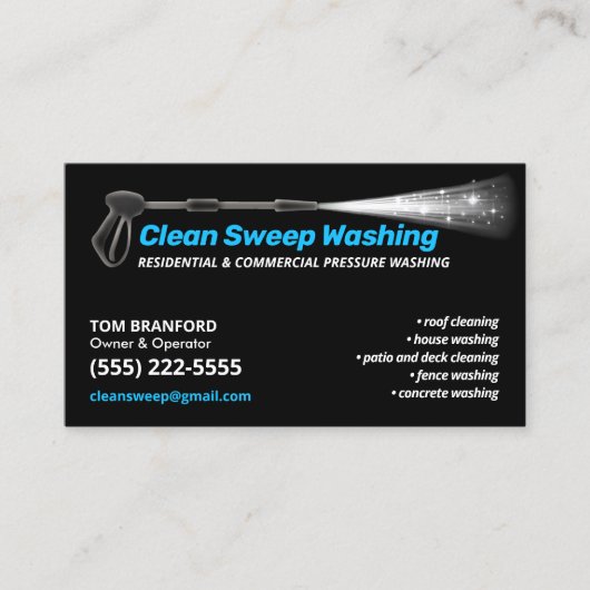 Druck Waschmittel Schwarzer Power Reinigungsmittel Visitenkarte (Vorderseite)