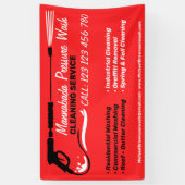 Druck Waschroter Power Reinigungs-Shop Banner (Vertikal)