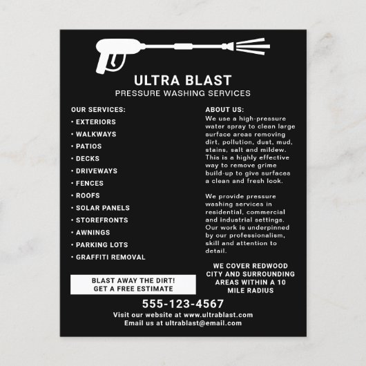 Druck Waschwasser Spray Gun Black Flyer (Vorne)