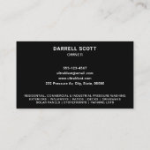 Druck Waschwasser Spray Gun Black Visitenkarte (Rückseite)