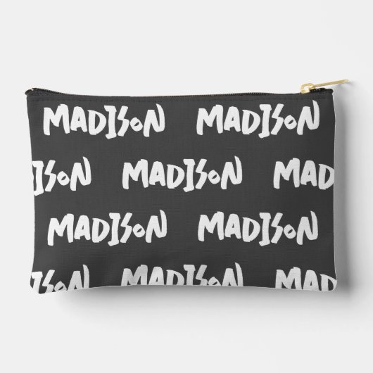 Druck Zipper Poul, schwarz und weiß Zubehörtasche (Rückseite)