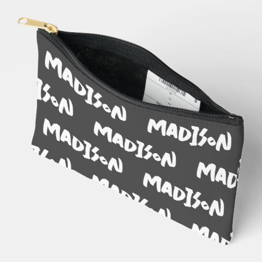 Druck Zipper Poul, schwarz und weiß Zubehörtasche (Offen)