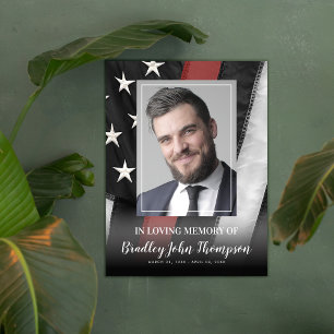 Druck zum Gedenken an Feuerwehrleute   Thin Red Li Poster