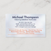 Druckabwaschdienste Visitenkarte (Rückseite)