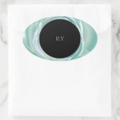 Druckaufkleber für metallische Rose Ovaler Aufkleber (Tasche)