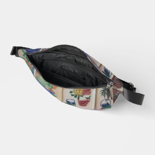 Druckausschnitt Nähtasche Mahjong Bauchtasche