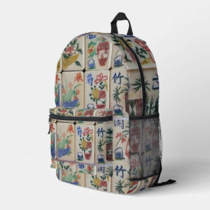 Druckausschnitt Nähtasche Mahjong Bedruckter Rucksack