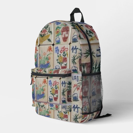 Druckausschnitt Nähtasche Mahjong Bedruckter Rucksack (Rückseitige Ecke Rechts)