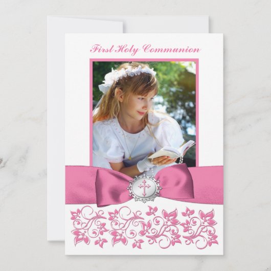 DRUCKband heilige Kommunions-Foto danken Ihnen Dankeskarte (Vorderseite)
