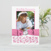 DRUCKband heilige Kommunions-Foto danken Ihnen Dankeskarte (Stehend Vorderseite)