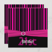 DRUCKband rosa und schwarzer Streifen-21. Einladung (Vorne/Hinten)