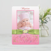 DRUCKband Taufe-Foto-Einladung - Mädchen Einladung (Stehend Vorderseite)