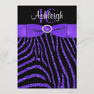 DRUCKband Zebra-16. Geburtstags-Einladung Einladung