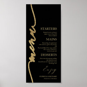 Druckbare 4x9-Hochzeits-Menükarte für Teller Poster