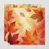 Druckbare Autumnal-Blätter Scrapbook Einladung (Vorne/Hinten)
