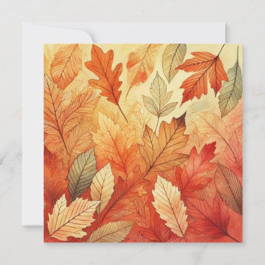 Druckbare Autumnal-Blätter Scrapbook Einladung (Rückseite)
