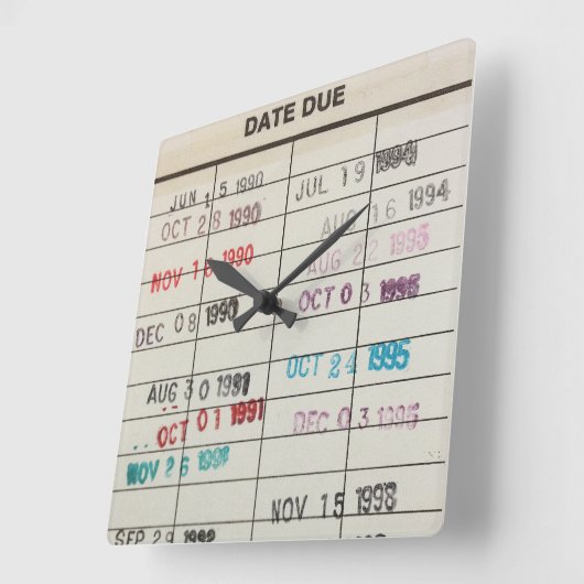 Druckbare Bibliothekskarten Acrylwand-Uhr Quadratische Wanduhr (Winkel)