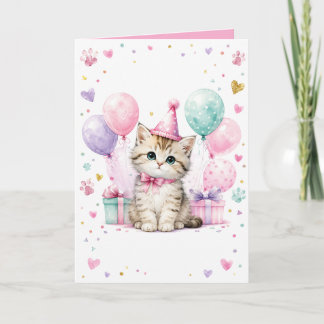 Druckbare Dankeskarten zum Geburtstag für Katzenli Karte