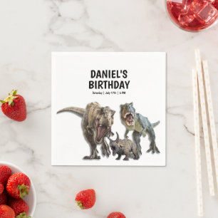 Druckbare Dinosaurier-Geburtstagsfeier, Dino-Party Serviette