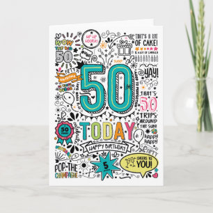 Druckbare Geburtstagskarte zum 50. Geburtstag Einladung