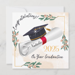 druckbare Glückwunsch-Abitur, Personalisierter Abi Feiertagskarte