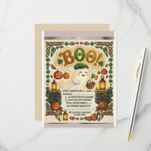 Druckbare Gruselige St. Patrick Halloween RSVP Kar Karte
