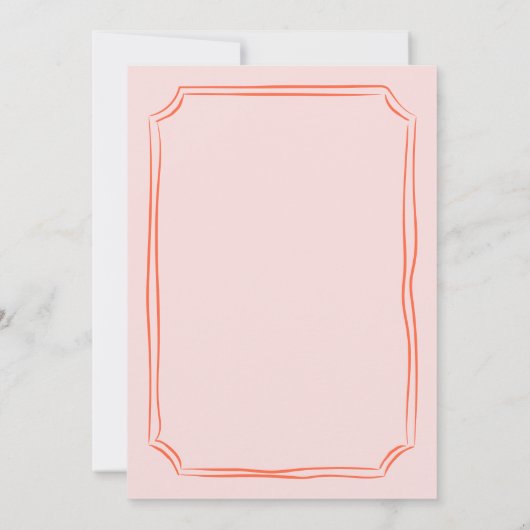 Druckbare, handgezogene Fun Retro-Hochzeit Einladung (Rückseite)