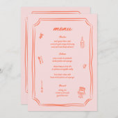 Druckbare, handgezogene Fun Retro-Hochzeit Einladung (Vorne/Hinten)