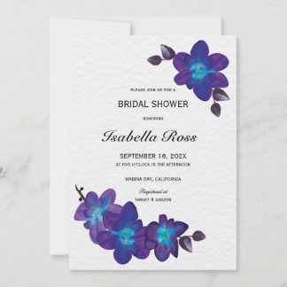Druckbare Hochzeitseinladung Teal Purple Orchid Einladung