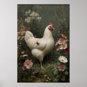Druckbare Hühnerblumen, Ostern Cottagecore Poster