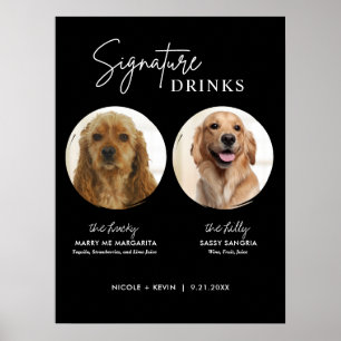 Druckbare Hundesignatur-Drinks Hochzeitsbar-Schild Poster