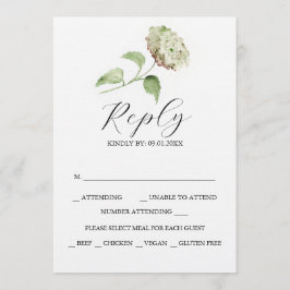 Druckbare Hydrangea Hochzeits-RSVP-Karten Einladung