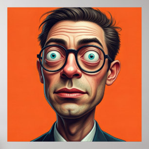Druckbare Illustration lustiger Geschäftsmann Poster