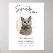 druckbare Katzenhochzeitschrift Drinks Bar signier Poster (Vorne)