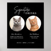 druckbare Katzenhochzeitschrift Drinks Bar signier Poster (Vorne)