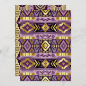 Druckbare Lila- & Goldboho Aztec Geo-Muster Einladung (Vorne/Hinten)