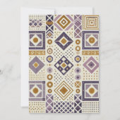 Druckbare Lila- und Golddruckgeometrie Einladung (Vorderseite)