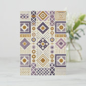 Druckbare Lila- und Golddruckgeometrie Einladung (Stehend Vorderseite)