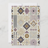 Druckbare Lila- und Golddruckgeometrie Einladung (Rückseite)