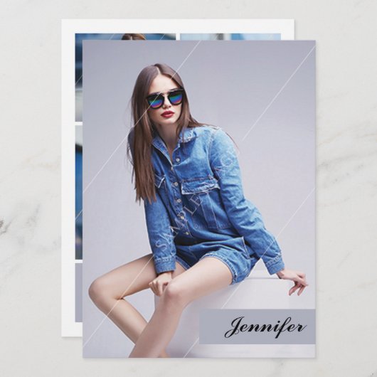 Druckbare MOdeling-Comp-Karte Einladung (Vorne/Hinten)