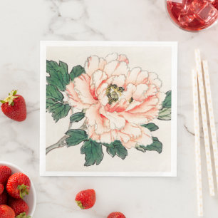 DRUCKBARE NAPKINE MIT JAPANISCHER BLUME SERVIETTE