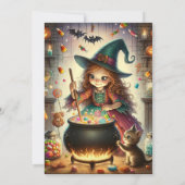 druckbare Niedliche Whimsical HexenHalloween-Lecke Einladung (Rückseite)
