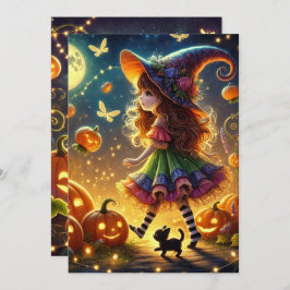 druckbare Niedliche Whimsical Hexenkürme Halloween Einladung