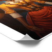 Druckbare Steampunk-afrikanische Lady-Imitate Ink Poster (Ecke)