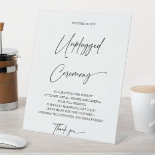 Druckbare Unplugged Zeremonie Acryl-Schild Sockelschild