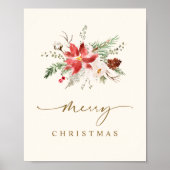 Druckbare Weihnachtswandkunst Elegante Boho-Grünpf Poster (Vorne)