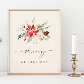 Druckbare Weihnachtswandkunst Elegante Boho-Grünpf Poster