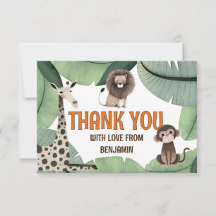Druckbare Wild One Safari 1. Geburtstag Danke Karte