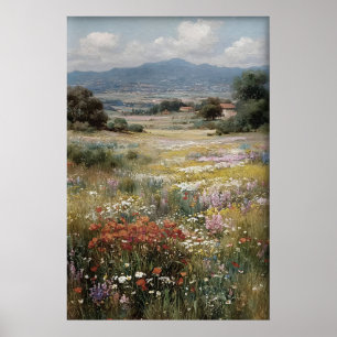 Druckbare Wildblumen-Wandkunst, Antique Frühling Poster