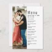 Druckbarer Sliver eines Foto Menu Wedding Ankündigung (Vorderseite)